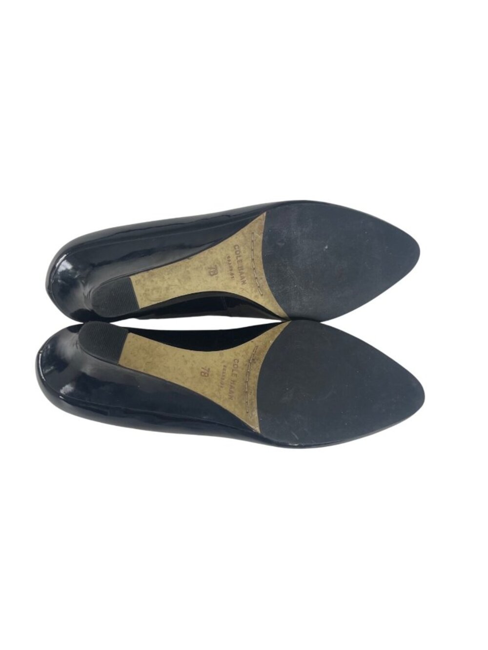 Cole Haan Patent Leather Wedge Heels Shoes Size 7B Black - Picture 6 of 8